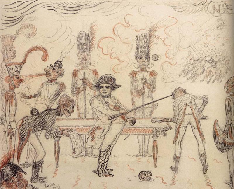 James Ensor Napoleon Playing Billiards oil painting picture